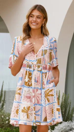 Adalynn Mini Dress - Bahamas Print