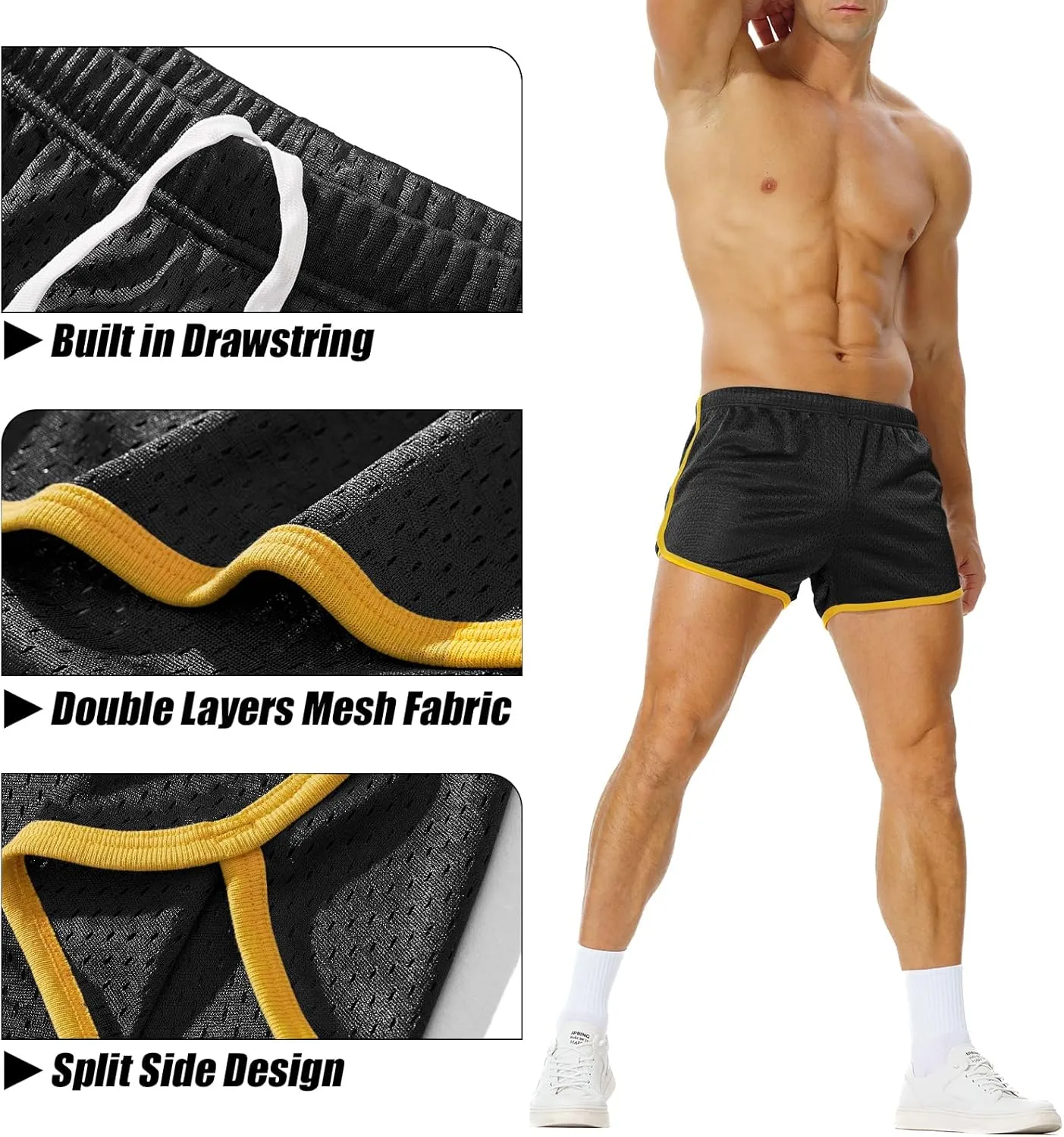 AIMPACT Mens Running Shorts Breathing Workout Gym Booty Short Shorts Sexy
