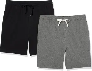 Amazon Essentials Men's 7" Cotton Knit Pajama Shorts, Pack of 2