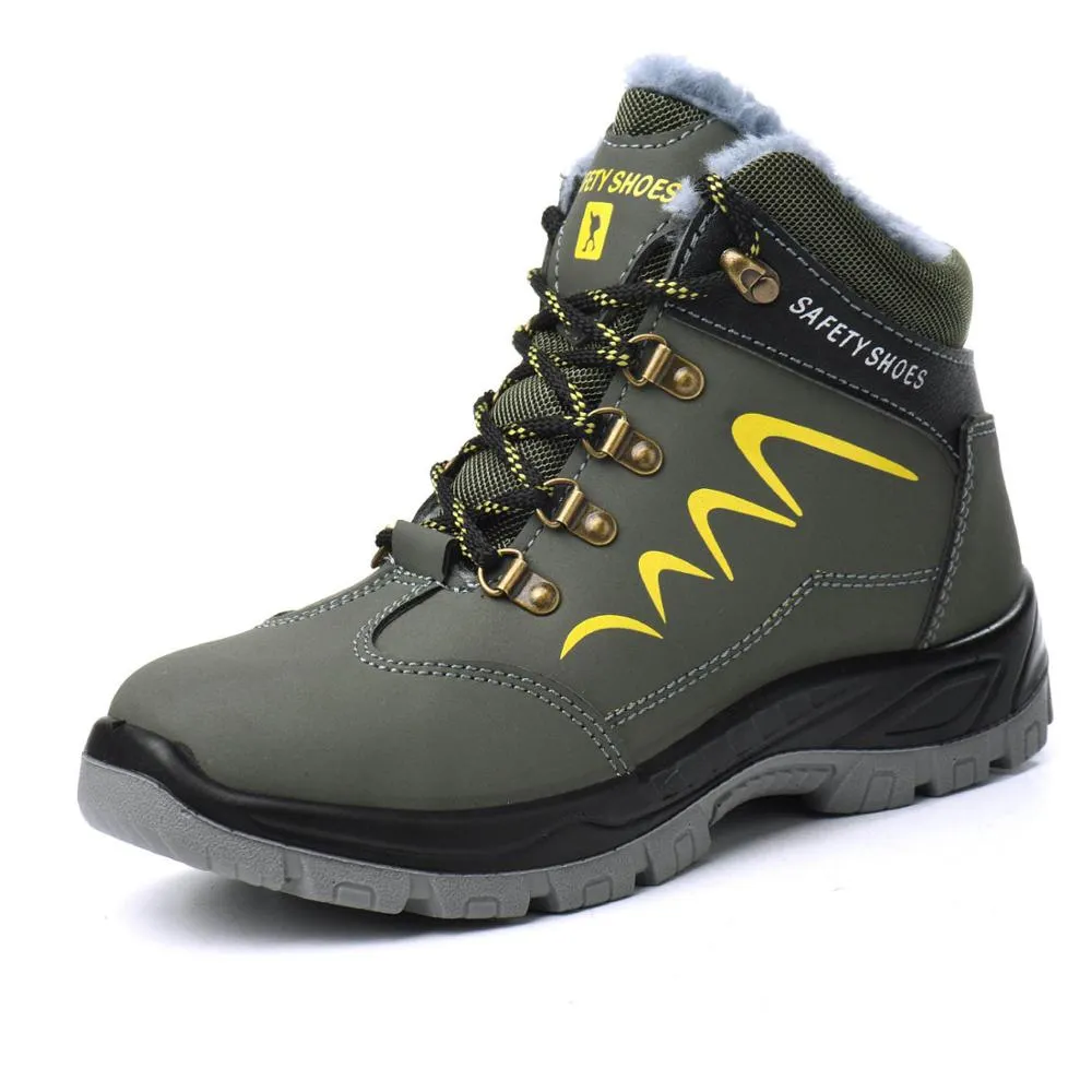 BAOLESEM Man Safety Shoes Winter Safety Man Work Shoes Water-proof Work Shoes Anti-smashing Durable Safety Shoes for Men Shoes