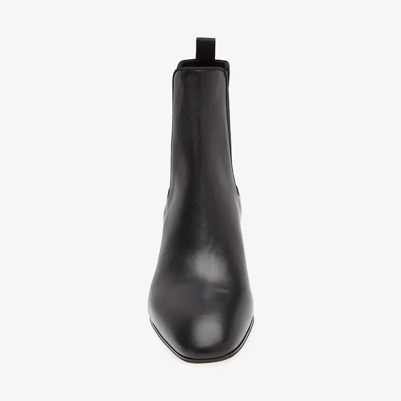 Black Leather Chelsea Boot
