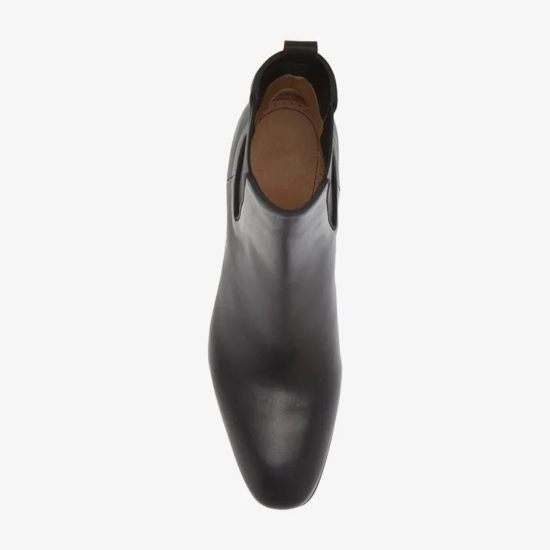 Black Leather Chelsea Boot
