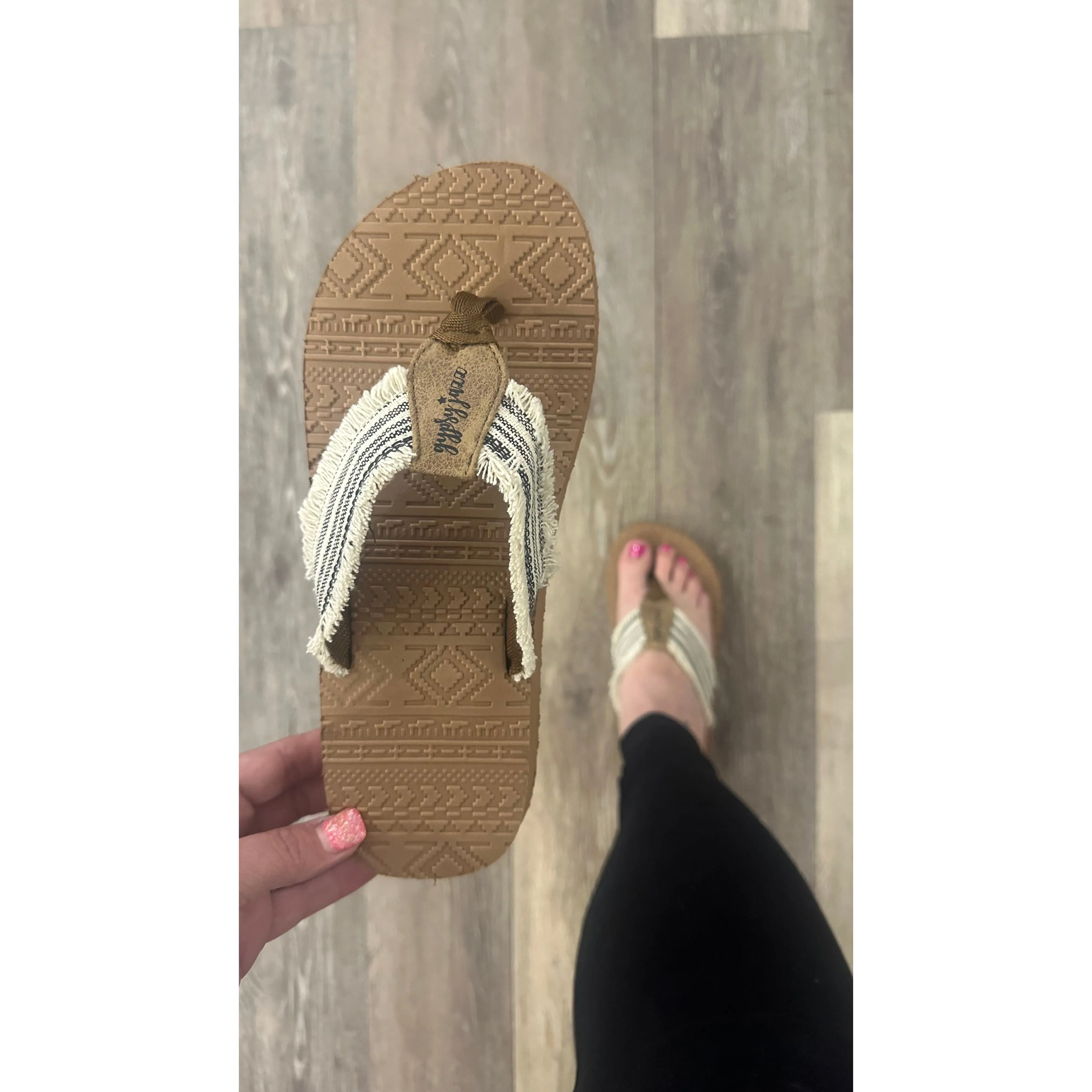 'Brexly' Cream Black   Gypsy Jazz Sandal