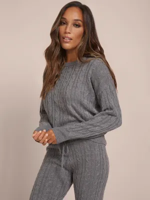 Cabled Sweater-Knit Pullover