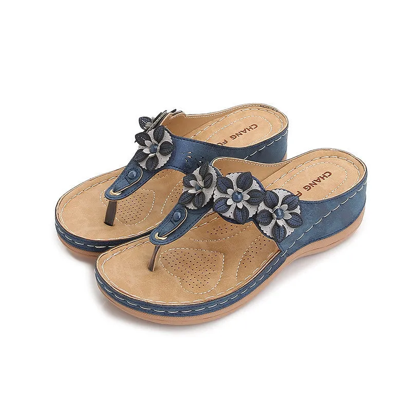 Cilool Floral Lightweight Soft Sole Comfort Flip-flops
