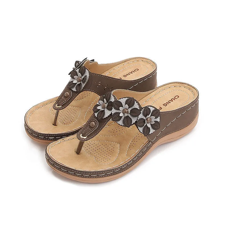 Cilool Floral Lightweight Soft Sole Comfort Flip-flops