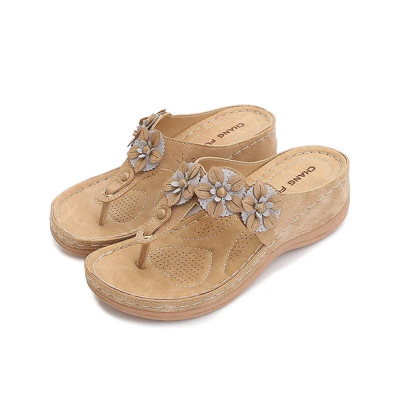 Cilool Floral Lightweight Soft Sole Comfort Flip-flops