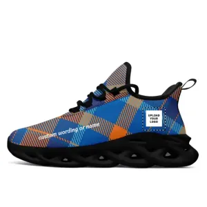 Custom MS Shoes with Scottish Tartan Theme, Personalizable Names and Images â€?Tailored for Those Who Adore the Rich Tradition of Scottish Tartan,2016MS-23025001