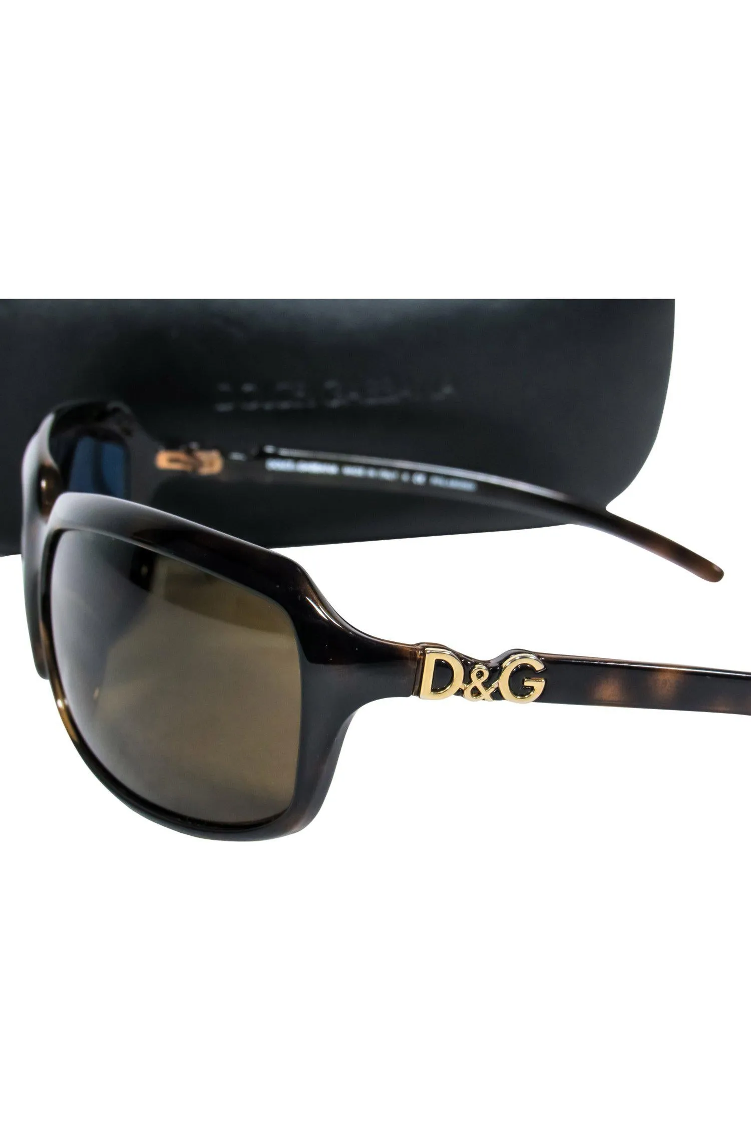 Dolce & Gabbana - Brown Marbled Polarized Square Sunglasses