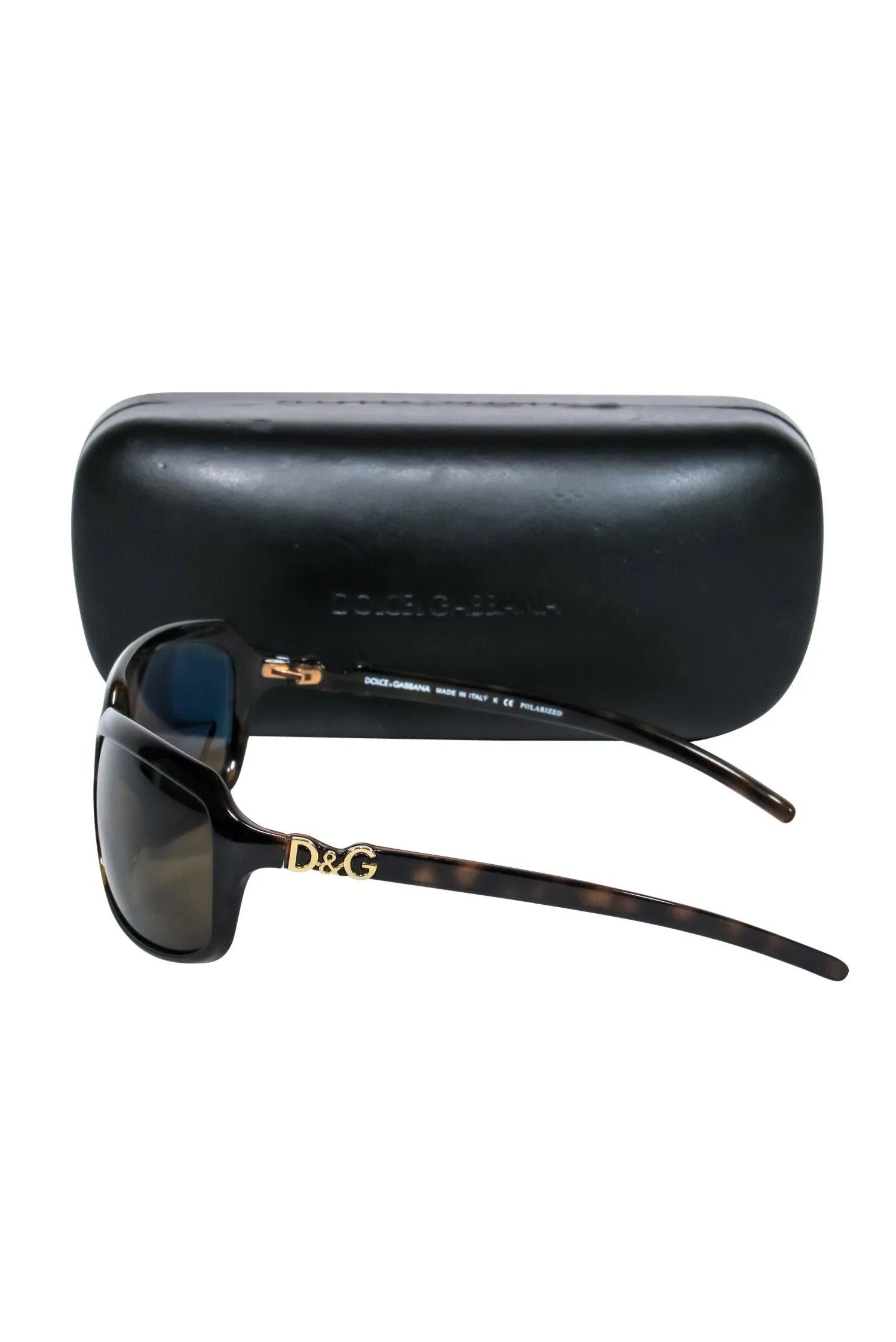 Dolce & Gabbana - Brown Marbled Polarized Square Sunglasses