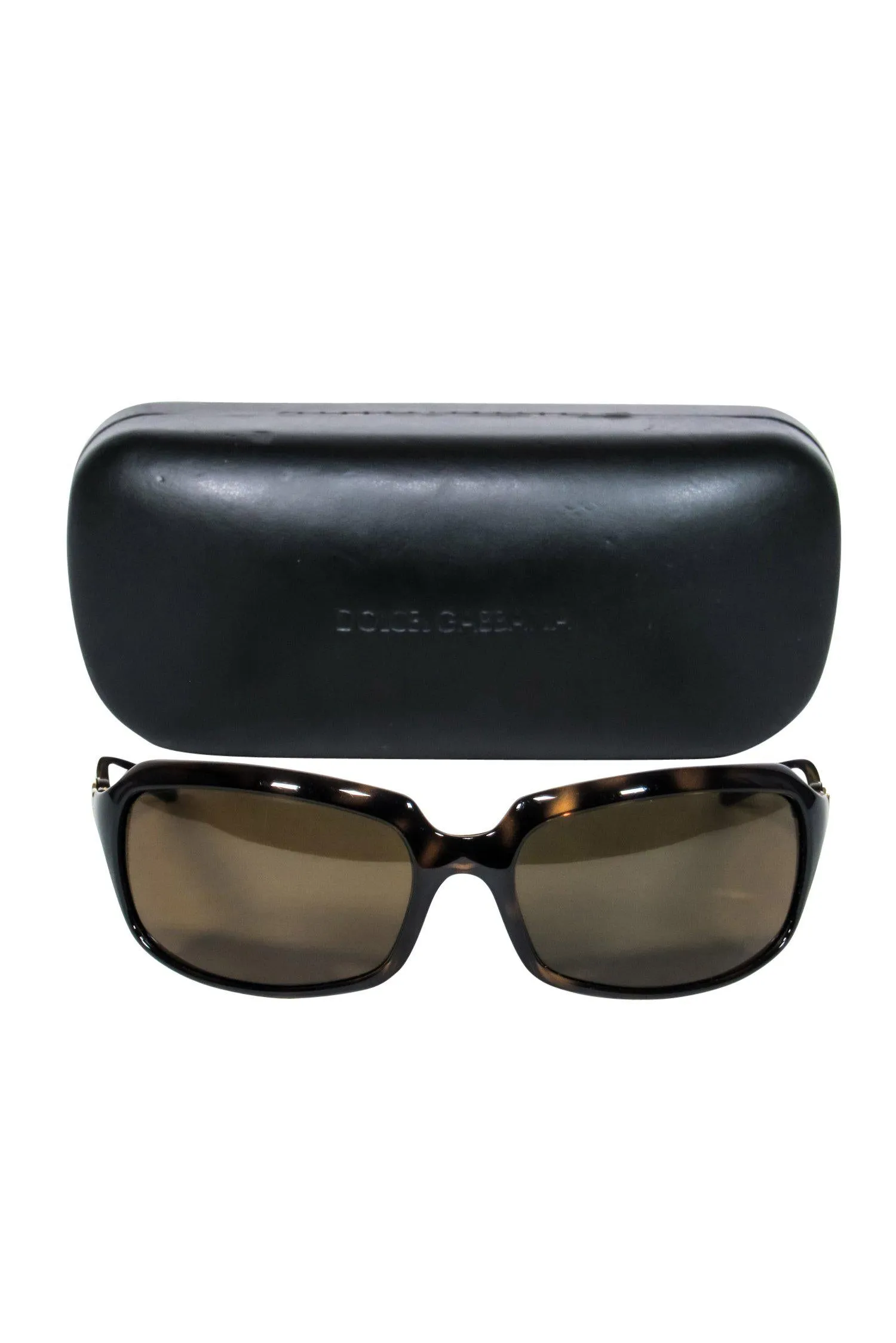 Dolce & Gabbana - Brown Marbled Polarized Square Sunglasses