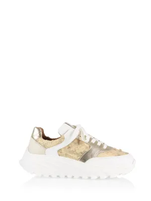 FAIRLIE snake - Sneakers | White / Champagne