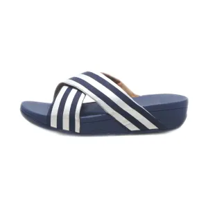 Fitflop Metalic Stripe Wedge Sandals Fabric Silver Colour For Women