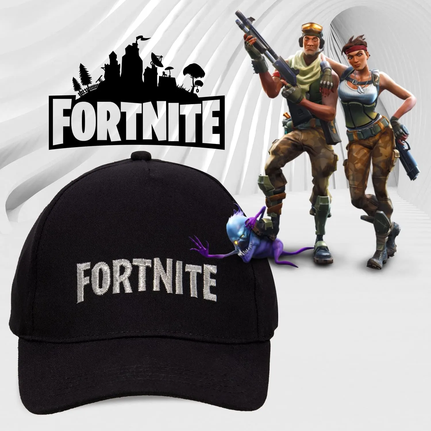 FORTNITE Baseball Cap for Boys, Quality Made Boys Hat and Fitted Cap, Flatbrim Baseball Hat with Sleek Design