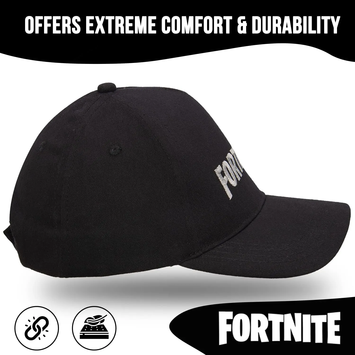 FORTNITE Baseball Cap for Boys, Quality Made Boys Hat and Fitted Cap, Flatbrim Baseball Hat with Sleek Design