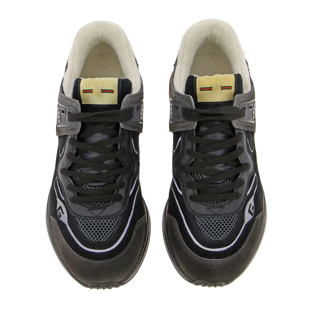 Gucci Men's Suede Ultrapace Running Sneaker Grey Orange