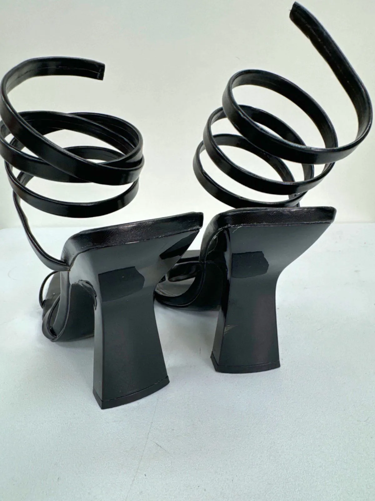 H&M Black Strappy Heeled Sandals EU 42 UK 9