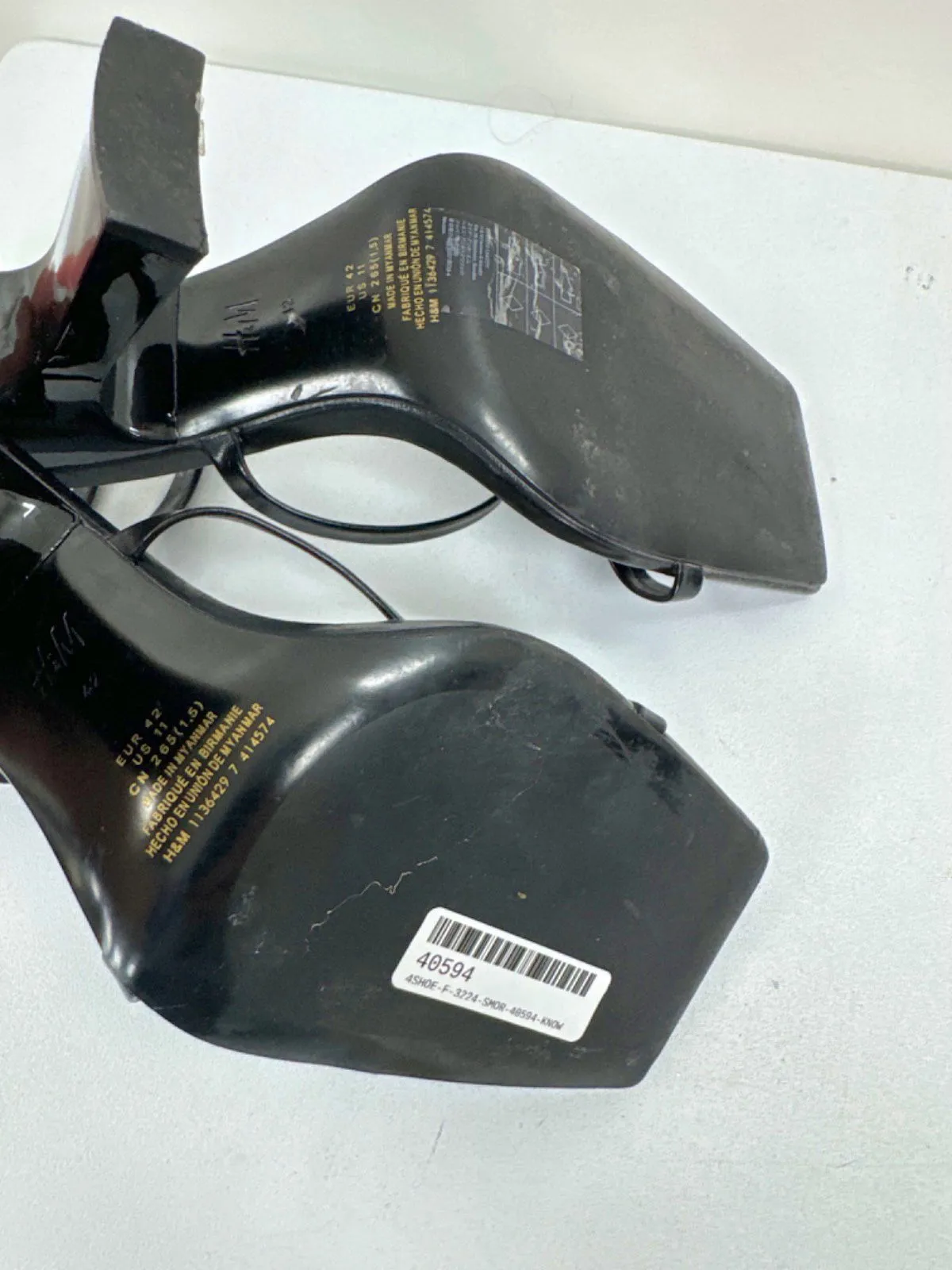 H&M Black Strappy Heeled Sandals EU 42 UK 9