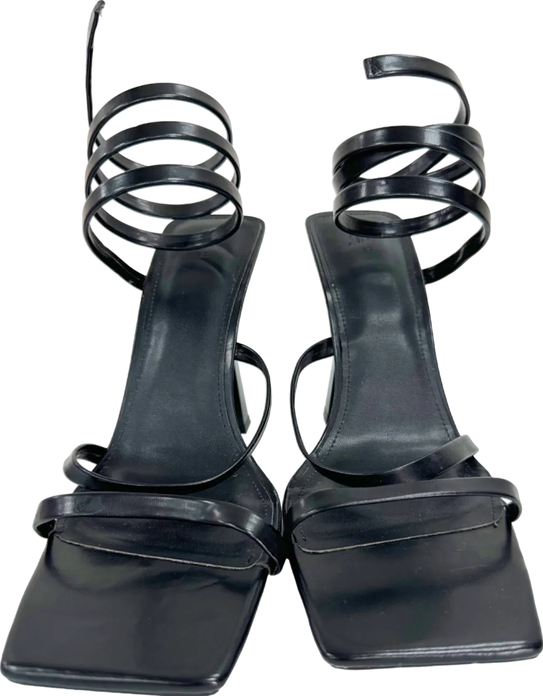 H&M Black Strappy Heeled Sandals EU 42 UK 9