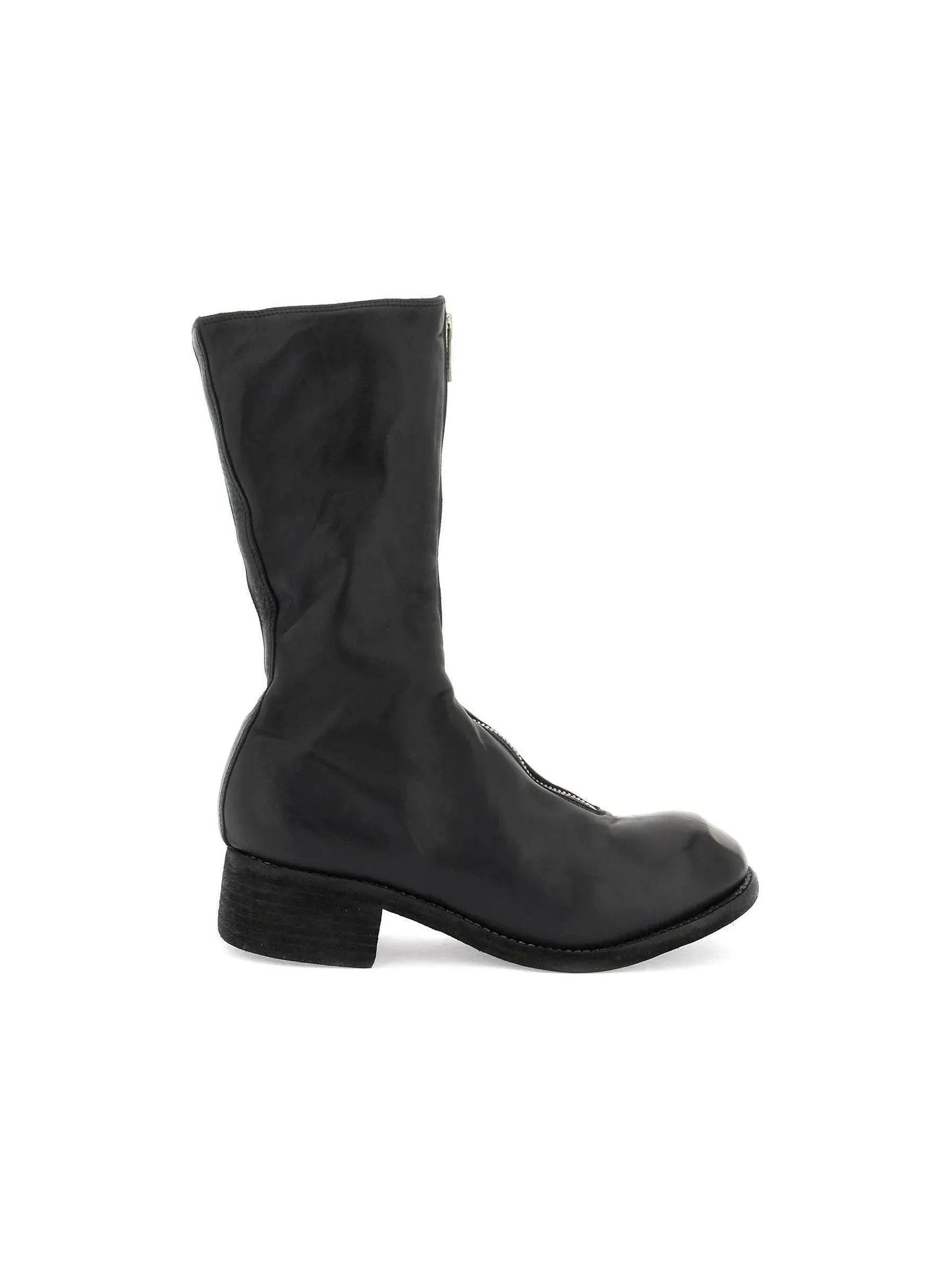 Horse Leather Front Zip Boots