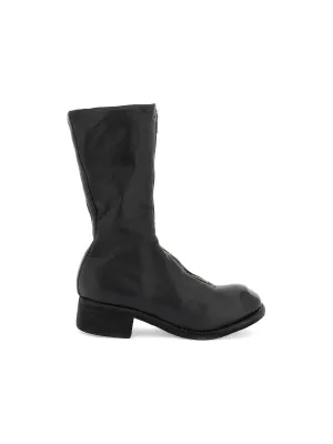 Horse Leather Front Zip Boots