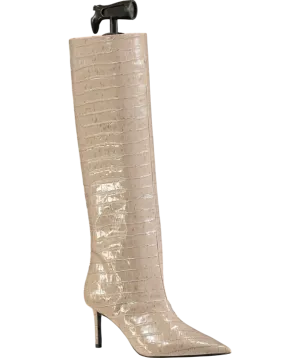 Ingliliz Beige Patent Croco Embossed Leather Boots UK 3 EU 36 👠
