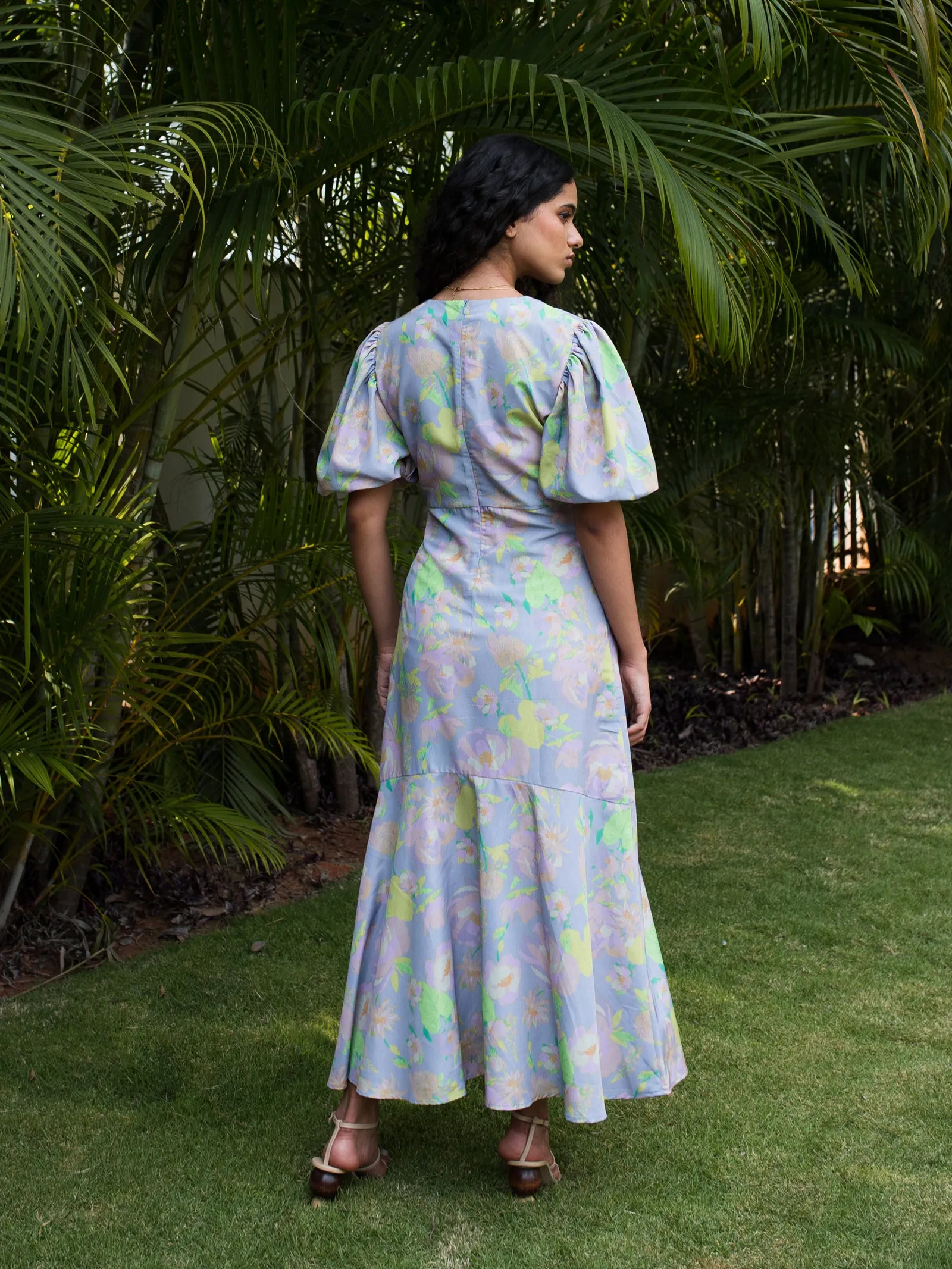 IS.U Floral Purple High Low Midaxi Dress