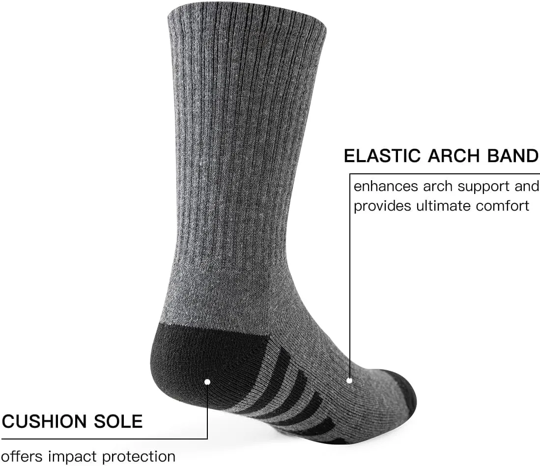 JOYN??E 8 Pairs Mens Crew Work Cushion Socks Long Athletic Running Socks Workout Breathable Socks