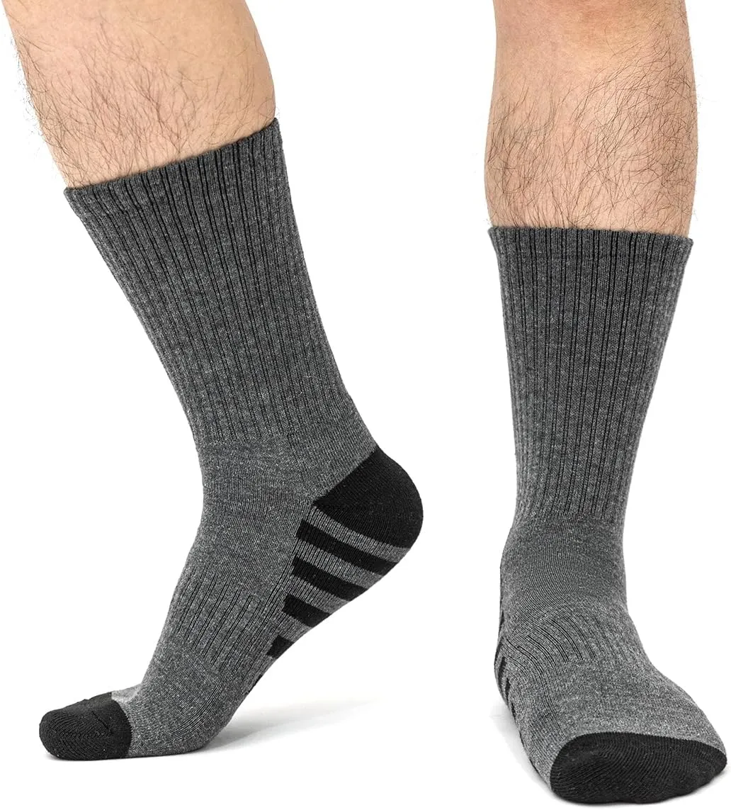 JOYN??E 8 Pairs Mens Crew Work Cushion Socks Long Athletic Running Socks Workout Breathable Socks