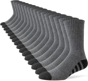 JOYN??E 8 Pairs Mens Crew Work Cushion Socks Long Athletic Running Socks Workout Breathable Socks