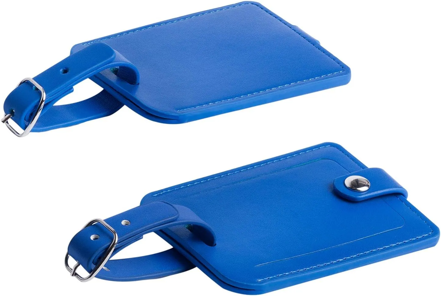 Luggage Bag Tags Leather Travel ID Labels Suitcase Name Tags with Snap