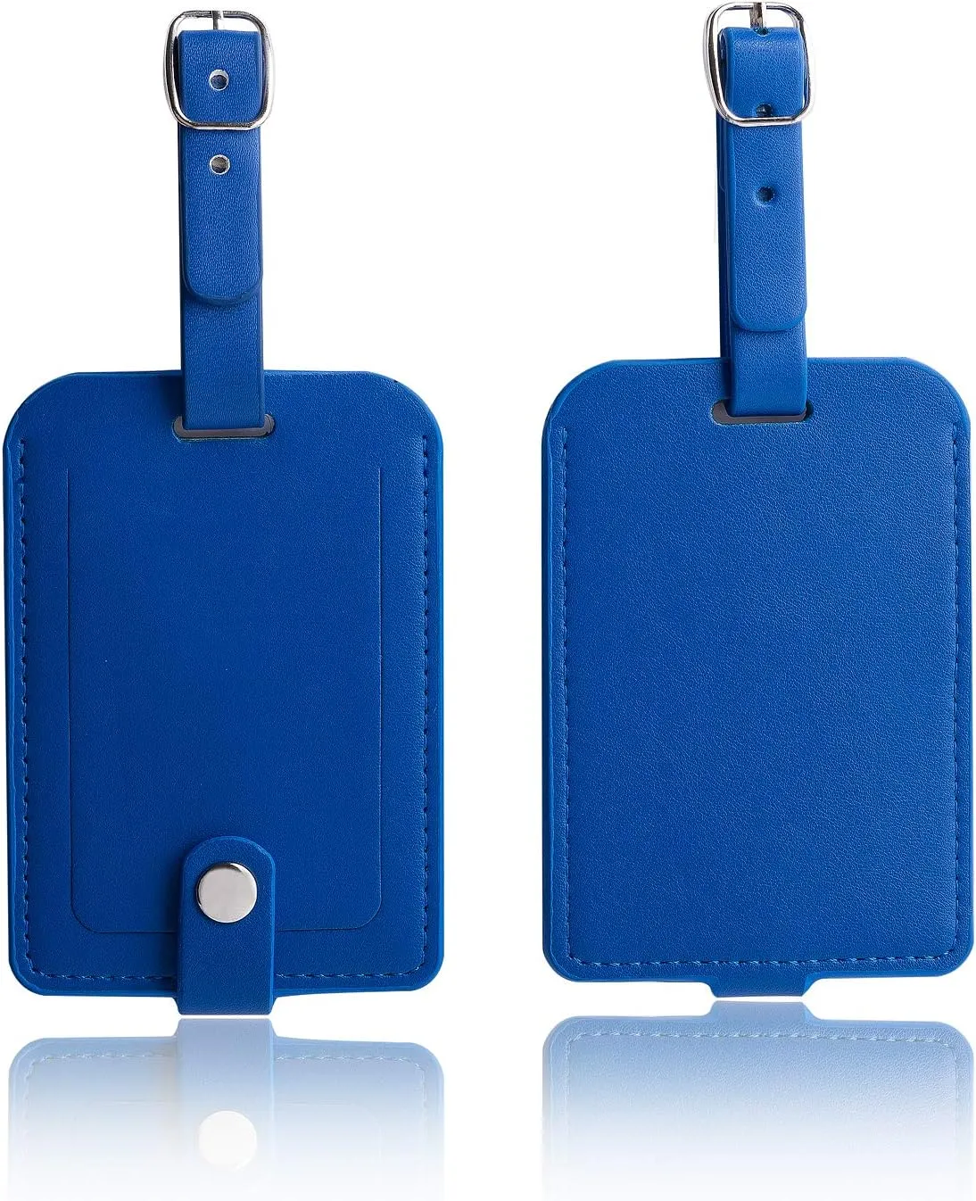 Luggage Bag Tags Leather Travel ID Labels Suitcase Name Tags with Snap