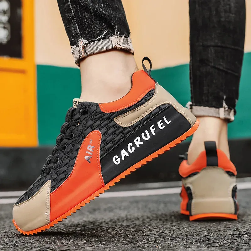 Men’s Designer Casual Sneakers - Microfiber Leather Upper, Fashion Board Shoes with Hidden Platform for Height Increase