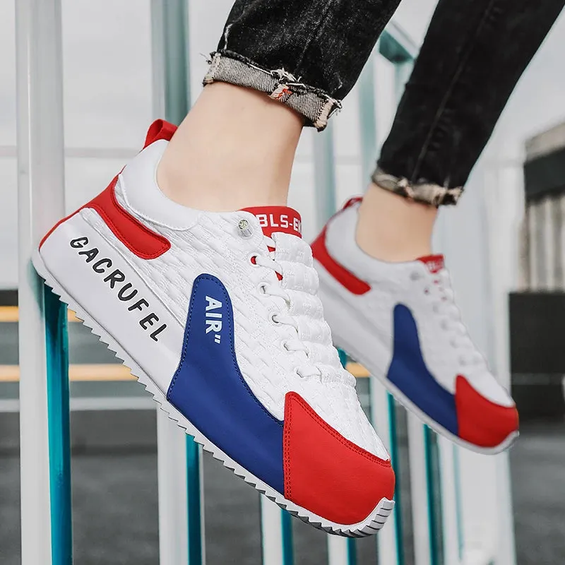 Men’s Designer Casual Sneakers - Microfiber Leather Upper, Fashion Board Shoes with Hidden Platform for Height Increase