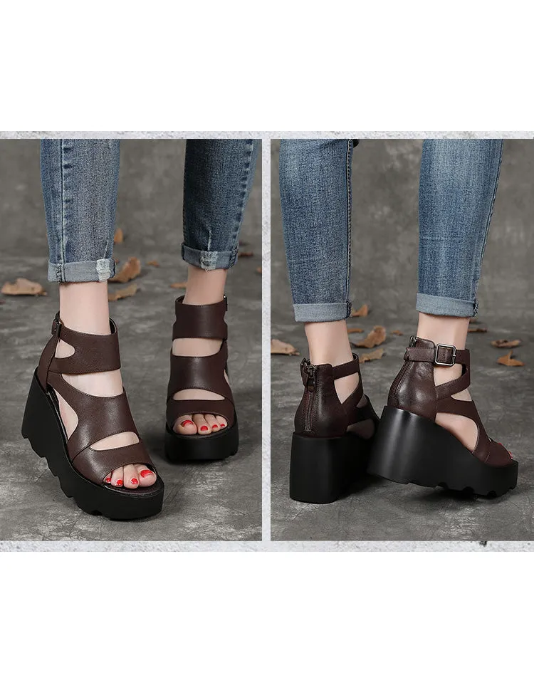 Open Toe Ankle Strap Wedges Sandals for Women