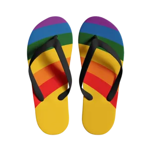 Personalized Pride Moon Flip Flop, Custom LGBTQ  Rainbow Moon Slippers, Stylish Unisex Flip Flop