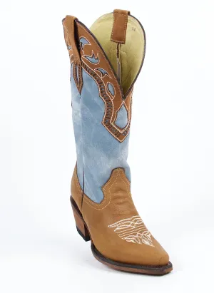 Quincy Boots Womens Crazy Leather Chedron Snip Toe Western Boot