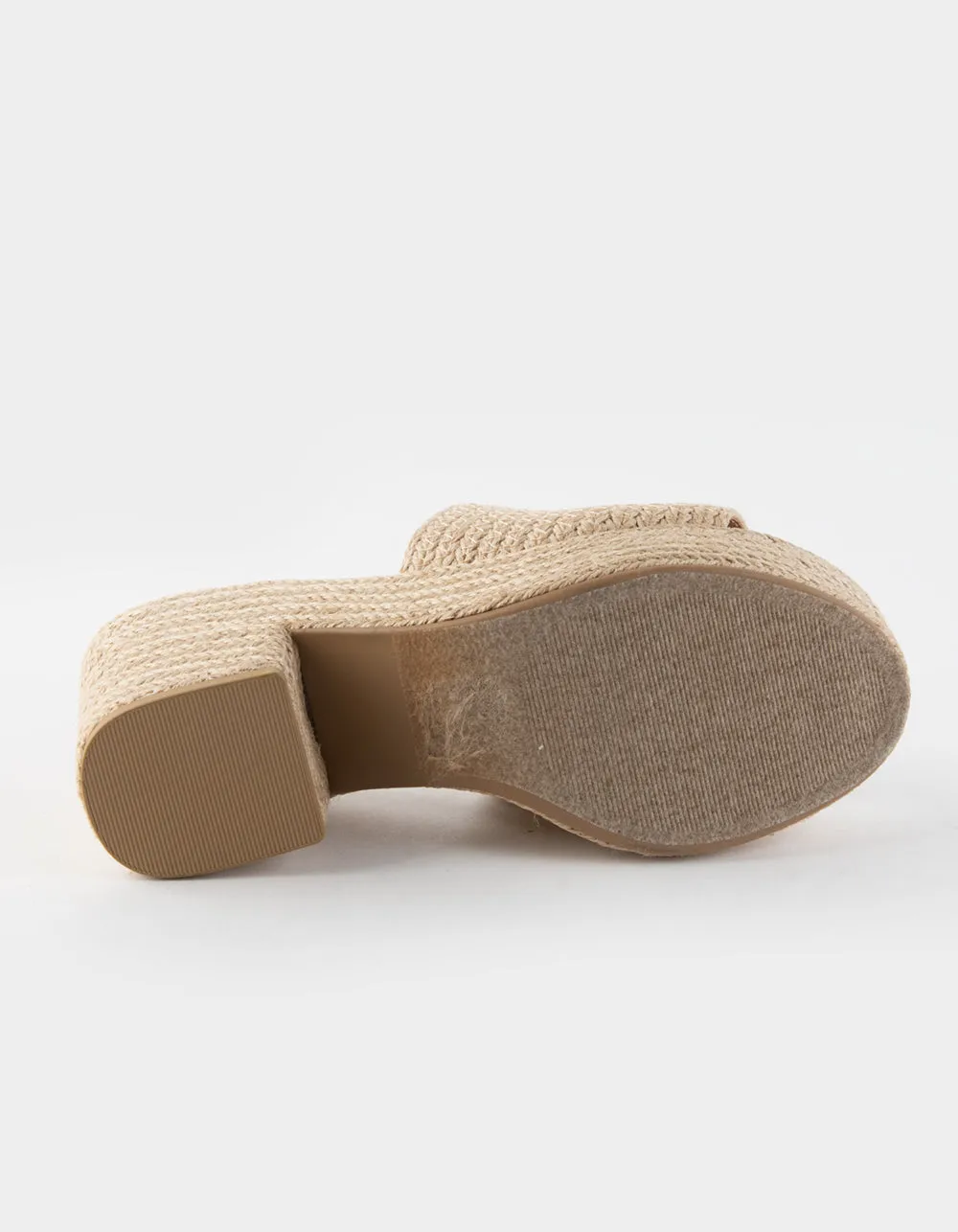 SODA Bertha-S Light Tan Womens Fashion Platform Heel Espadrille Casual Sandals