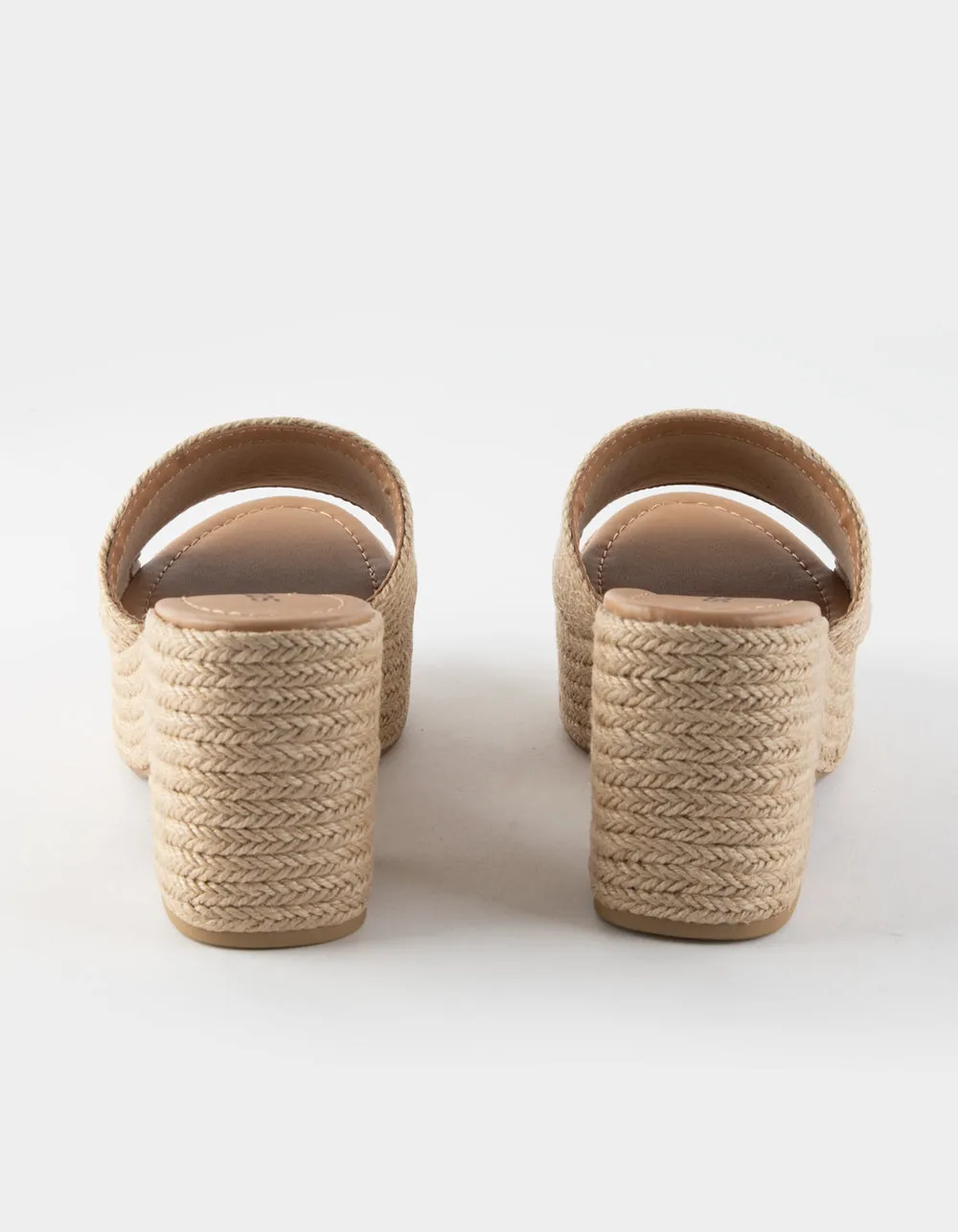 SODA Bertha-S Light Tan Womens Fashion Platform Heel Espadrille Casual Sandals