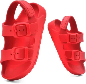 Toddler Unisex Adjustable Buckle Sandals ?C Comfortable Open Toe Beach & Pool Shoes for Boys & Girls with Back Strap