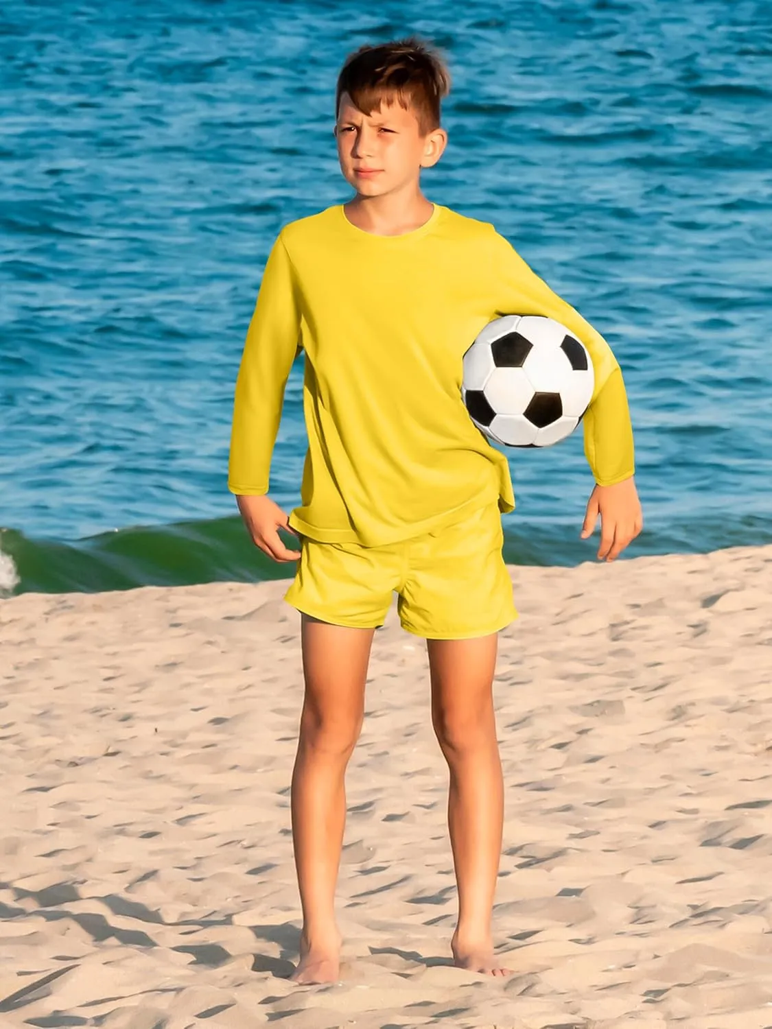 Youth Neon Shirts Dry Fit Long Sleeve Athletic T-Shirts Boys Girls UPF 50  Quick Dry Neon Shirt for Kids 2T to Youth